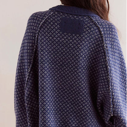 New Cross-border Autumn and Winter New Women's Clothing Long Sleeve Pullover Jacquard Long Sleeve Crew Neck Sweater Jacket Women