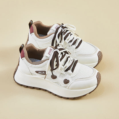 2025  ins Korean version of the new dad shoes girl  spring student sports running casual thick sole height increase street shot BN029