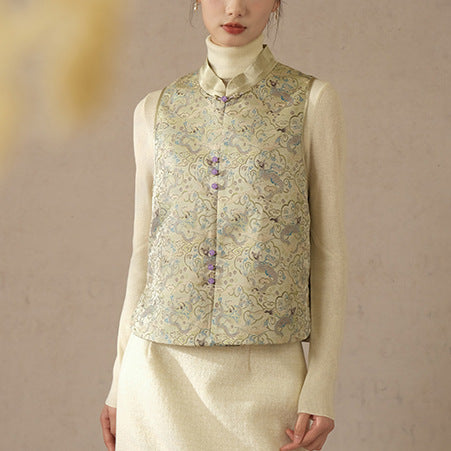 2025 New Chinese style vest for women, imitation Song brocade cloud jacquard vest, new spring top B0101