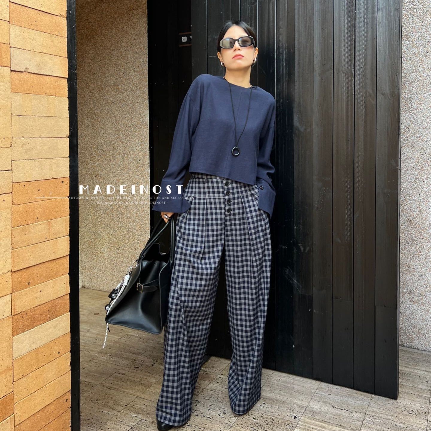 jinran 2024 fall fashion trends Madeinost2024 Autumn New Retro Casual Wide-Leg Straight Casual All-Match Suit Pants Loose Pants