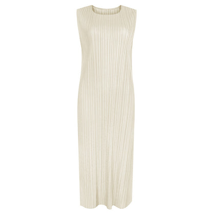 2025 new summer women's clothing design split-end sleeveless dress women's niche temperament zipper dress