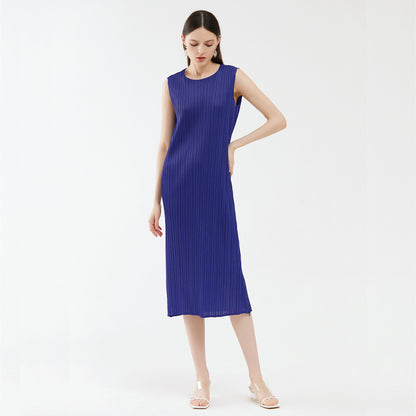2025 new summer women's clothing design split-end sleeveless dress women's niche temperament zipper dress