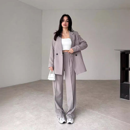 jinran buisnesscore outfit women 2024 Autumn New Fashion Solid Color High Sense Suit Temperament Commuter Trousers Suit