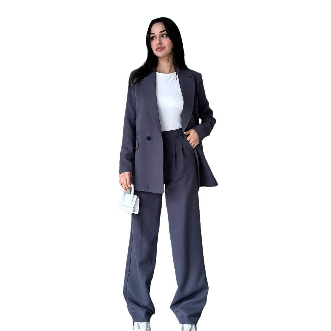 jinran business casual outfits 2024 Autumn New Fashion Solid Color High Sense Suit Temperament Commuter Trousers Suit