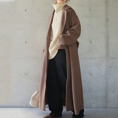 jinran Fall Outfits Woolen Coat Autumn New Elegant Commuter Loose Long Belt Girl Coat