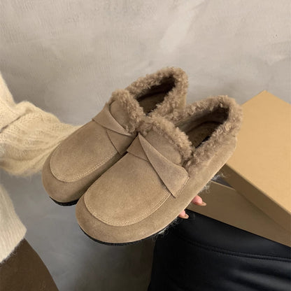 2025 Retro Birkenstock shoes women's outer wear velvet Doudou shoes popular new autumn and winter soft-soled one-pedal wool cotton shoes