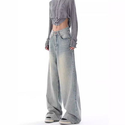 jinran outfit ideas for school Ken Studio Early Autumn 2024 New Jeans Women's American Retro Design Niche Loose Wide-Leg Pants Pants