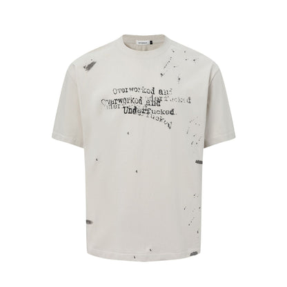 2025 27306 2025n Street 2025 Summer Neutral Hand Spray Letter Design Men's Fit Premium Short Sleeve T-Shirt
