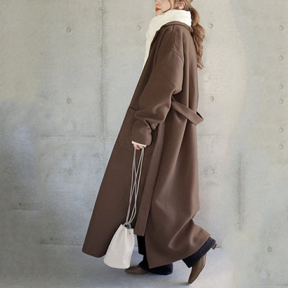 jinran Fall Outfits Woolen Coat Autumn New Elegant Commuter Loose Long Belt Girl Coat