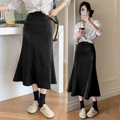 2025 Professional skirt women's  spring and summer clothing new Korean version of fashion high waist temperament hip-wrapped fishtail skirt temperament Popular trade