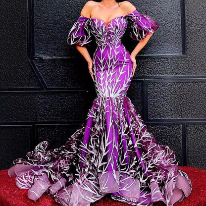 2025 new New 2025 women's clothing  dress tube top gold thorn long dress splicing fishtail dress