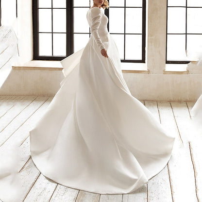 New Cross-border  Dresses Celebrity Style White Satin Skinny and High  Temperament Dress