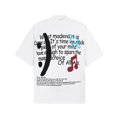 2025 2643 2025n street neutral retro creative letter design men's loose high-end heavy short-sleeved T-shirt
