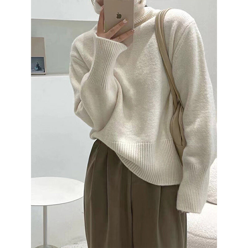 jinran 2000s fashion 2024 Winter New Korean Style Lazy Style Elegant Knitwear Fashionable Western Style Turtleneck Women's Pullover Sweater