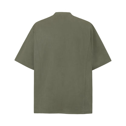 2025 8573 2025n Street 2025 Summer Irregular Zipper Design Men's Loose Suede Neutral Short Sleeve T-Shirt