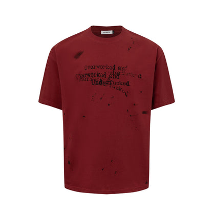 2025 27306 2025n Street 2025 Summer Neutral Hand Spray Letter Design Men's Fit Premium Short Sleeve T-Shirt