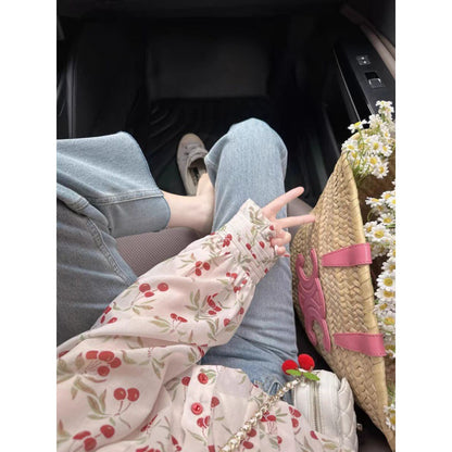gentle wind ruffle edge doll collar shirt women's spring floral long-sleeved shirt chic temperament shirt top
