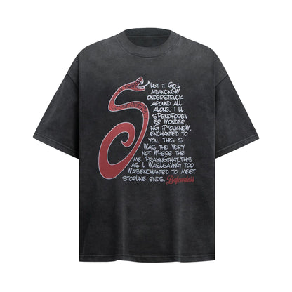 2025 6119 2025n Street 2025 Retro Year of the Snake Limited Design Men's Loose Premium Sense Neutral Short Sleeve T-Shirt