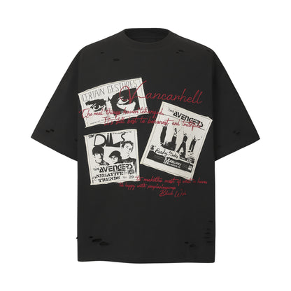 2025 9507 2025n Street 2025 Summer People Magazine Design Men's Loose High Sense Neutral Short Sleeve T-Shirt