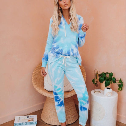 2025 spring and summer  new loungewear casual two-piece set women's summer  long-sleeved hoodie trousers set