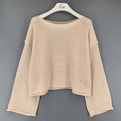 jinran concert outfit Dongdaemun Autumn and Winter New Young Girl Curling Short Navel Pullover Slimming Woolen Sweater T-shirt for Women