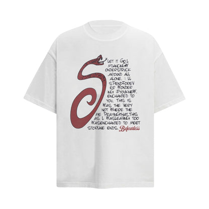 2025 6119 2025n Street 2025 Retro Year of the Snake Limited Design Men's Loose Premium Sense Neutral Short Sleeve T-Shirt