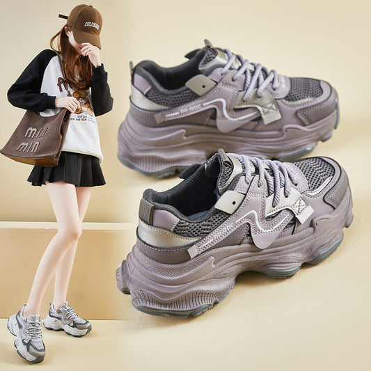 2025  ins Korean version of the new dad shoes for women  spring student sports running casual shoes platform height increase ZL7522