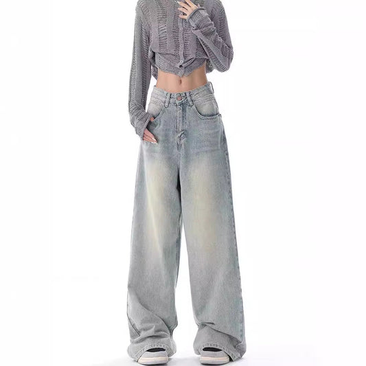 jinran outfit ideas for school Ken Studio Early Autumn 2024 New Jeans Women's American Retro Design Niche Loose Wide-Leg Pants Pants