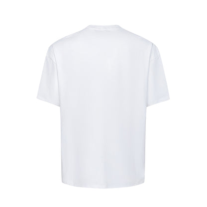 2025 27102 2025n Street 2025 Summer Retro English Premium Small Collar Design Men's Loose Short Sleeve T-Shirt