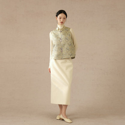 2025 New Chinese style vest for women, imitation Song brocade cloud jacquard vest, new spring top B0101