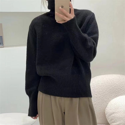 jinran 2000s fashion 2024 Winter New Korean Style Lazy Style Elegant Knitwear Fashionable Western Style Turtleneck Women's Pullover Sweater