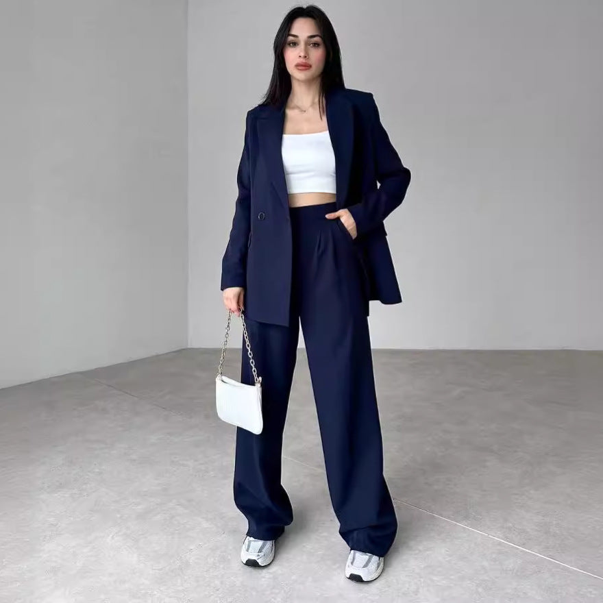 jinran buisnesscore outfit women 2024 Autumn New Fashion Solid Color High Sense Suit Temperament Commuter Trousers Suit