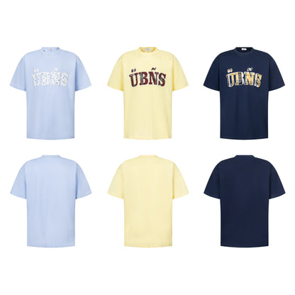 2025 ST501 2025n Street 2025 Summer Patch Embroidery Design Men's Loose Senior Sense Neutral Short Sleeve T-Shirt