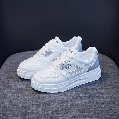 2025  ins tide basic little white shoes women's  spring new breathable thick-soled Korean version board shoes female student shoes QR663