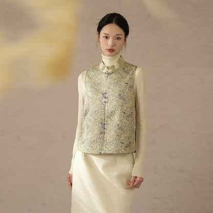 2025 New Chinese style vest for women, imitation Song brocade cloud jacquard vest, new spring top B0101