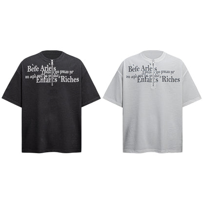 2025 6098 2025n Street 2025 Summer Vintage Letter Printing Design High Sense Men's Loose Short Sleeve T-Shirt