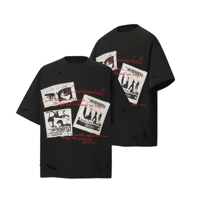 2025 9507 2025n Street 2025 Summer People Magazine Design Men's Loose High Sense Neutral Short Sleeve T-Shirt
