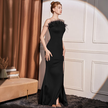 2025 Evening dress women's light luxury dinner temperament socialite banquet high-end model host long dress