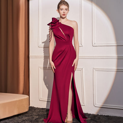 2025 Evening dress skirt women's light luxury high-end sense host temperament high-end company exhibition event model car model dress