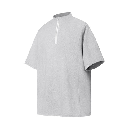 2025 8592 2025n 2025 Summer Neutral High Sense Deconstruction Irregular Zipper Design Men's High Sense Short Sleeve T-Shirt