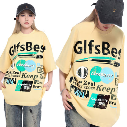 2025 T983 2025n Street 2025 Summer Neutral Creative Fun Map High Sense Design Men's Loose Short Sleeve T-Shirt