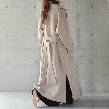 jinran Fall Outfits Woolen Coat Autumn New Elegant Commuter Loose Long Belt Girl Coat