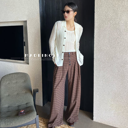 jinran 2024 fall fashion trends Madeinost2024 Autumn New Retro Casual Wide-Leg Straight Casual All-Match Suit Pants Loose Pants