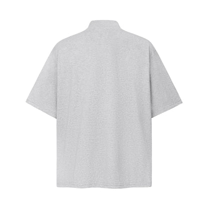 2025 8592 2025n 2025 Summer Neutral High Sense Deconstruction Irregular Zipper Design Men's High Sense Short Sleeve T-Shirt