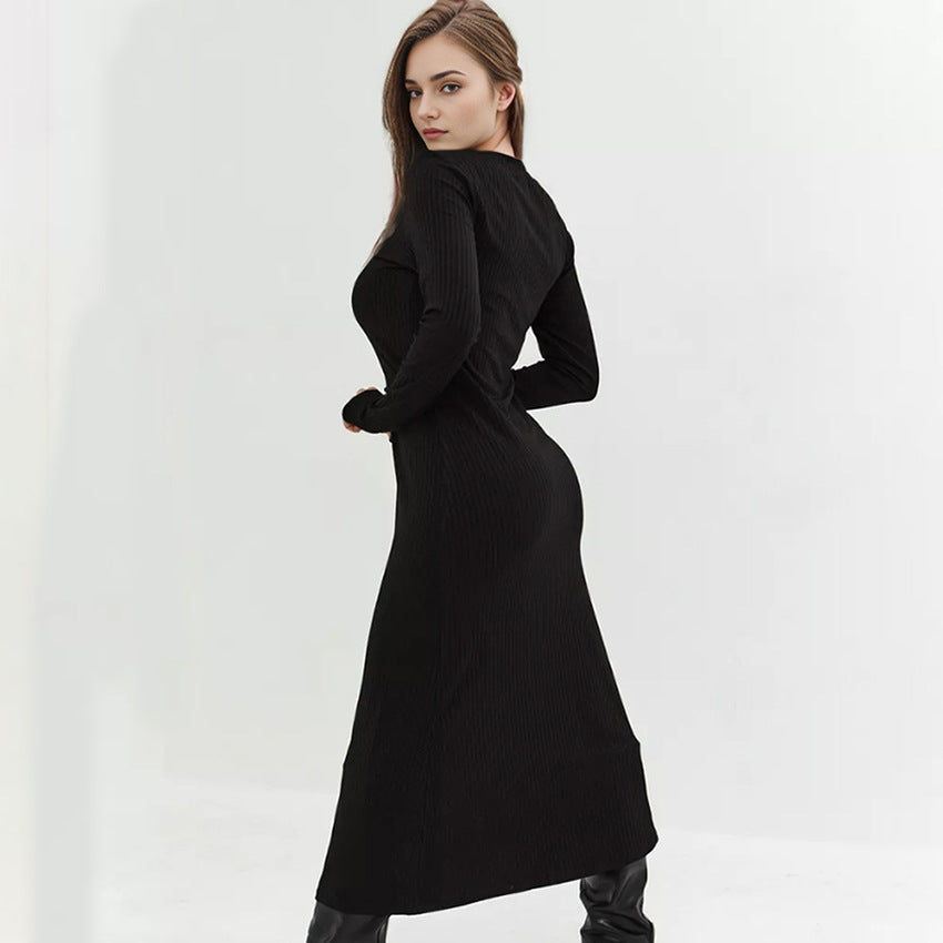 2025 pit strip round neck slim stretch dress popular Wildberries hot spring and summer fashion new women