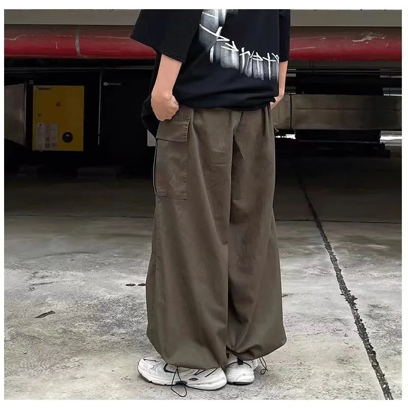 Vintage Baggy Cargo Pants Men Cotton Wide Leg Trousers Male Oversize Retro Loose Casual Japanese Streetwear Hip Hop