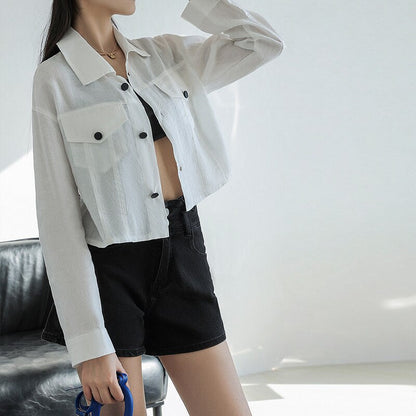 jinran Casual Spring New Turn-down Collar Linen Short Women Jackets 2022 Simple Solid Color All Match Button Female Coats