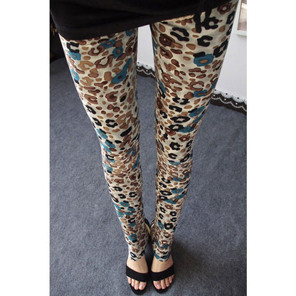 jinran Spring And Summer New Women's Plus Size Leopard Print Cropped Pants Breathable Hip Lift Leggings Women