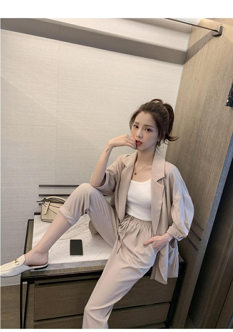 jinran Korean Style New Pink Elegant Women's Pants Suit Fashion Loose Jacket Trousers Two-piece Set Female Office Blazer Tracksuit