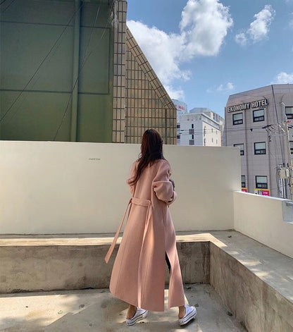 jinran Coat Women's Medium and Long Style New High-end Loose Knee Length Korean Woolen Coat In Autumn Winter of  Coats for Women